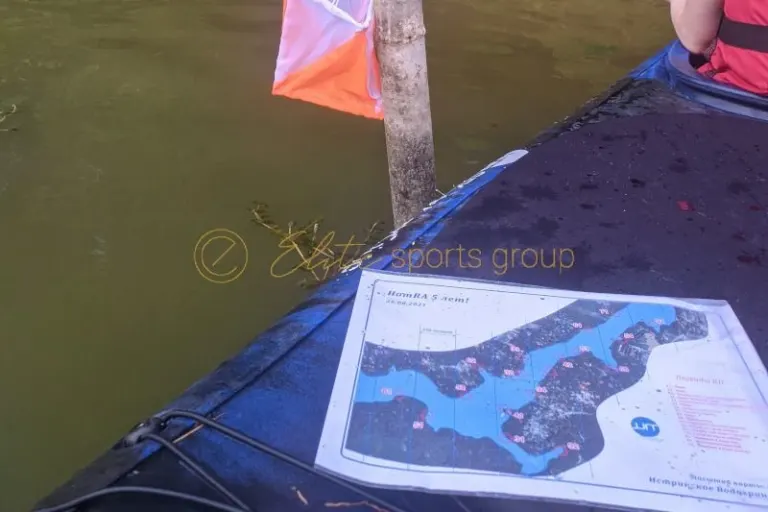 Карта водного квеста на борту каяка