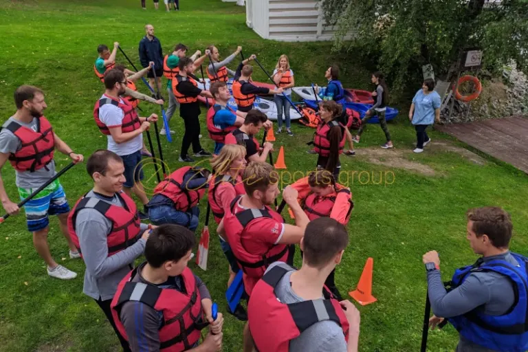 Инструктаж команд перед водной эстафетой